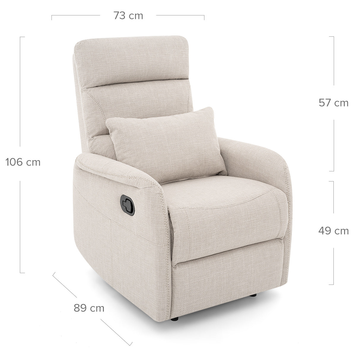 Langford Recliner Chair Tweed Fabric