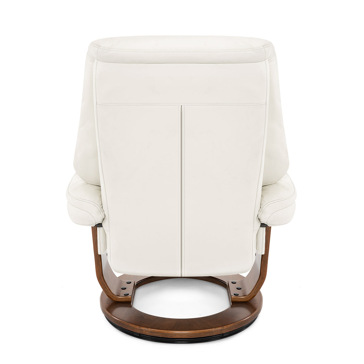 Tuscany Relaxer Chair & Stool Walnut Ivory Leather