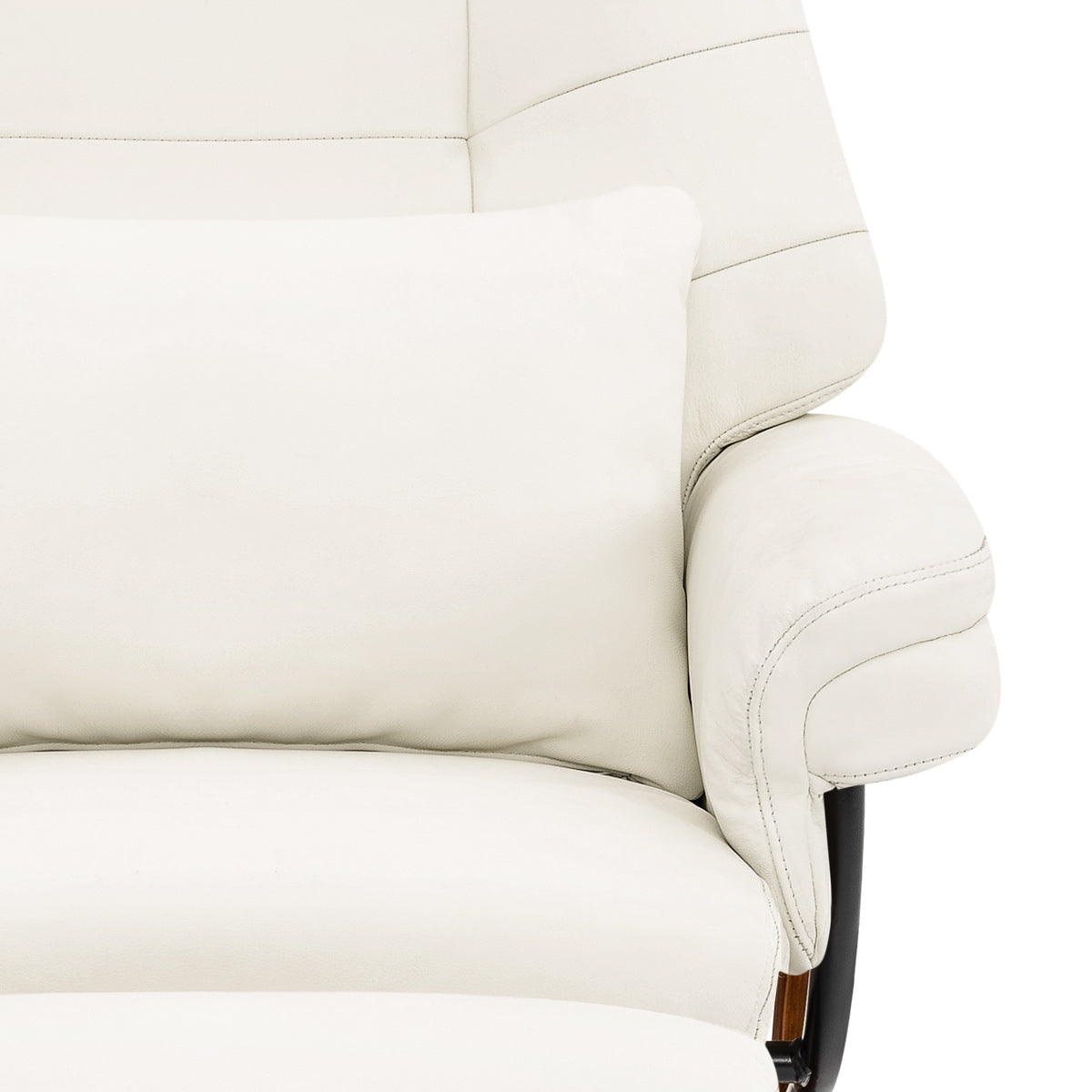 Tuscany Relaxer Chair & Stool Walnut Ivory Leather