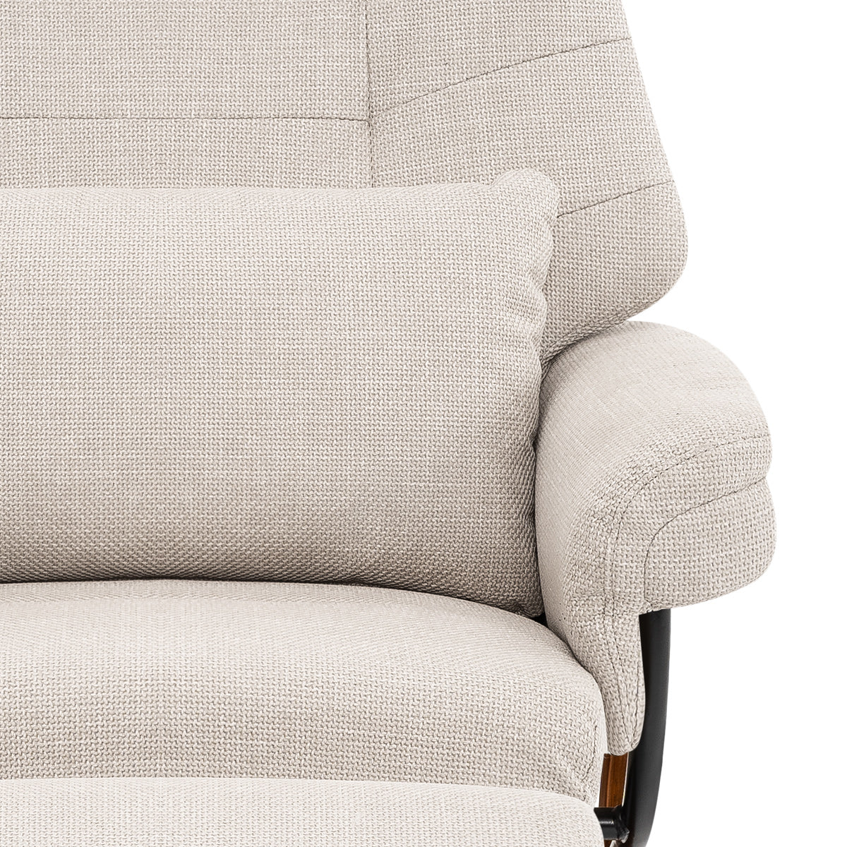 Tuscany Relaxer Chair & Stool Walnut Tweed Fabric