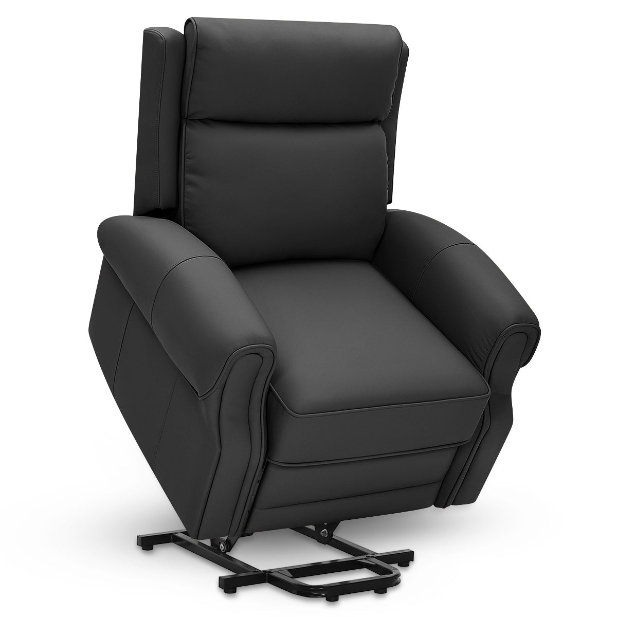 Montgomery Power Riser Recliner Chair Black Eco Leather