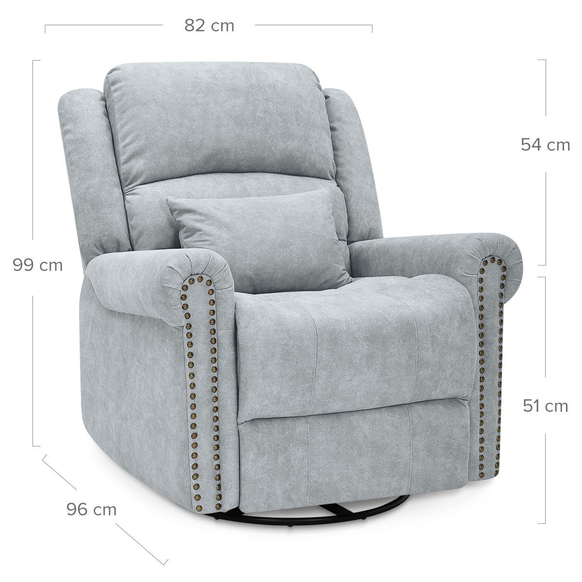Keats Recliner Chair Grey Fabric