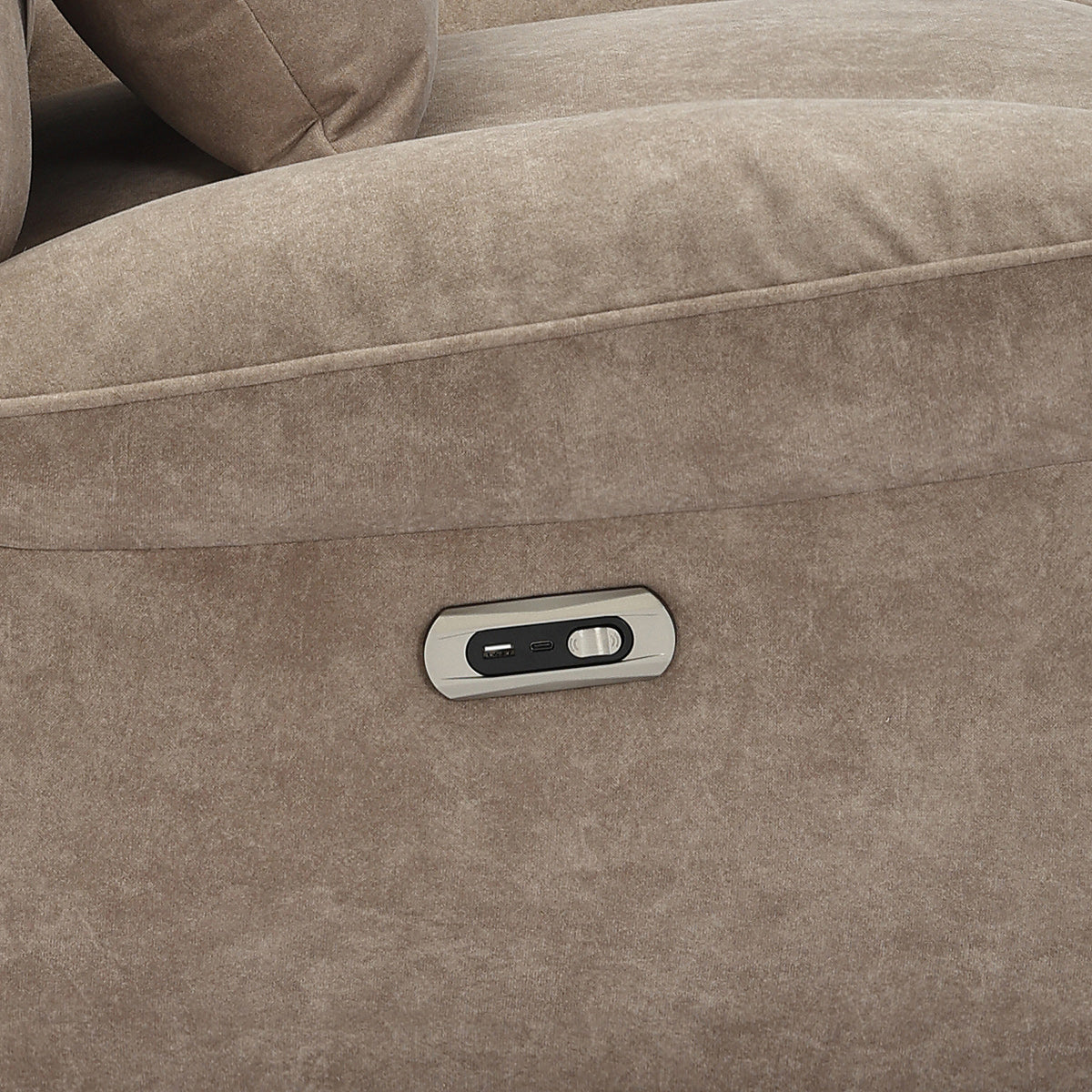 Shelley Power Recliner Chair Taupe Fabric