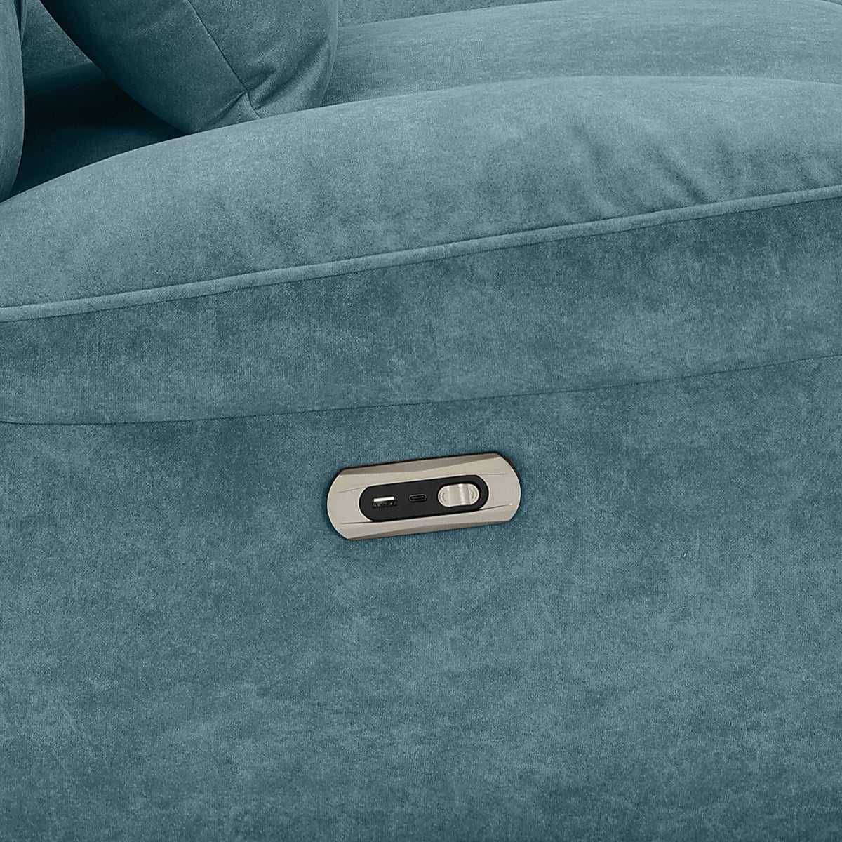 Shelley Power Recliner Chair Blue Fabric