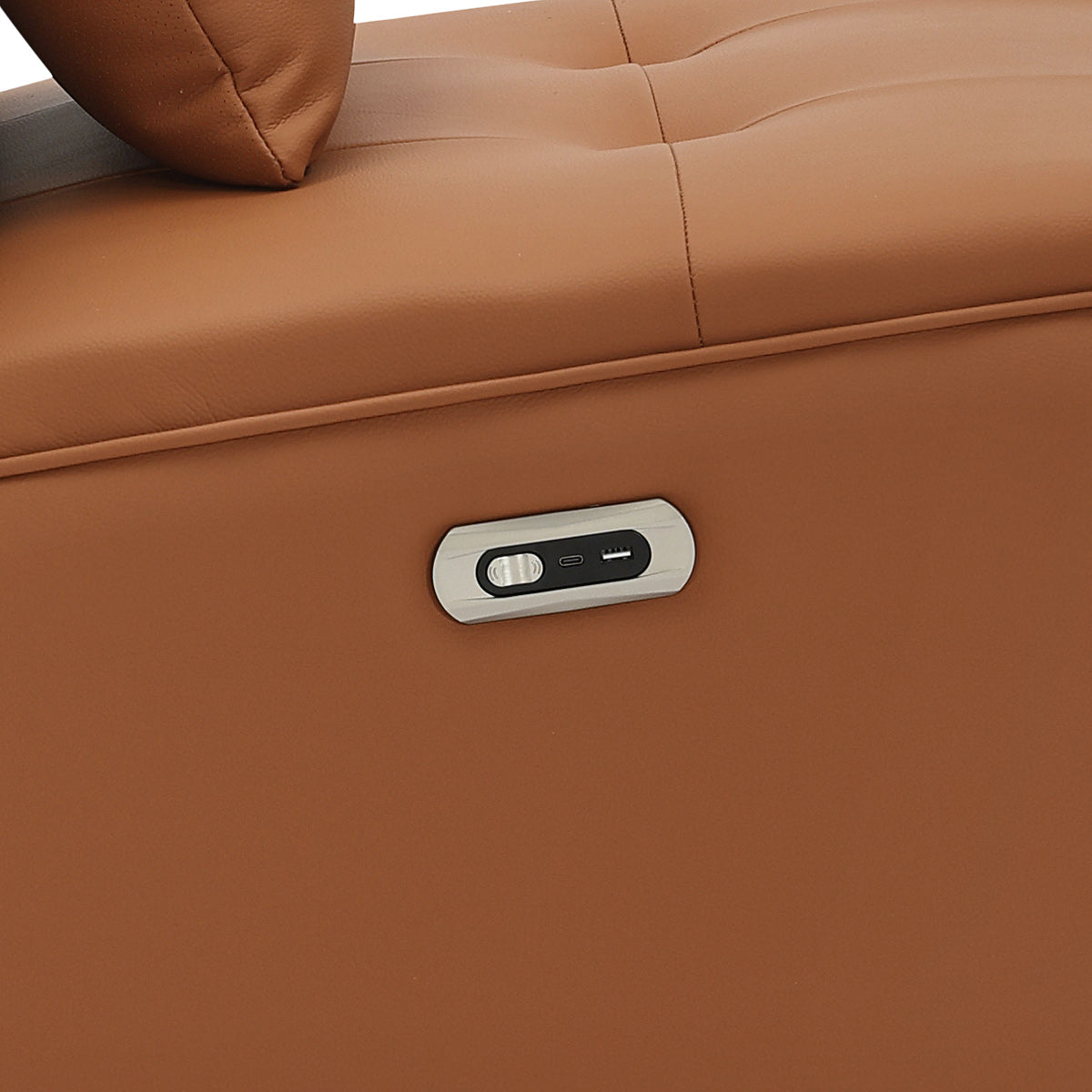 Milton Power Recliner Chair Tan Eco Leather