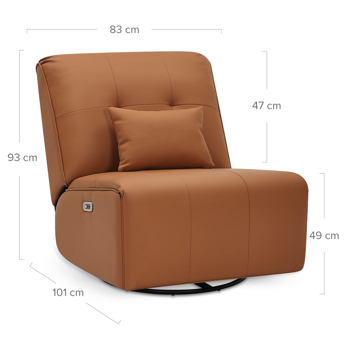 Milton Power Recliner Chair Tan Eco Leather