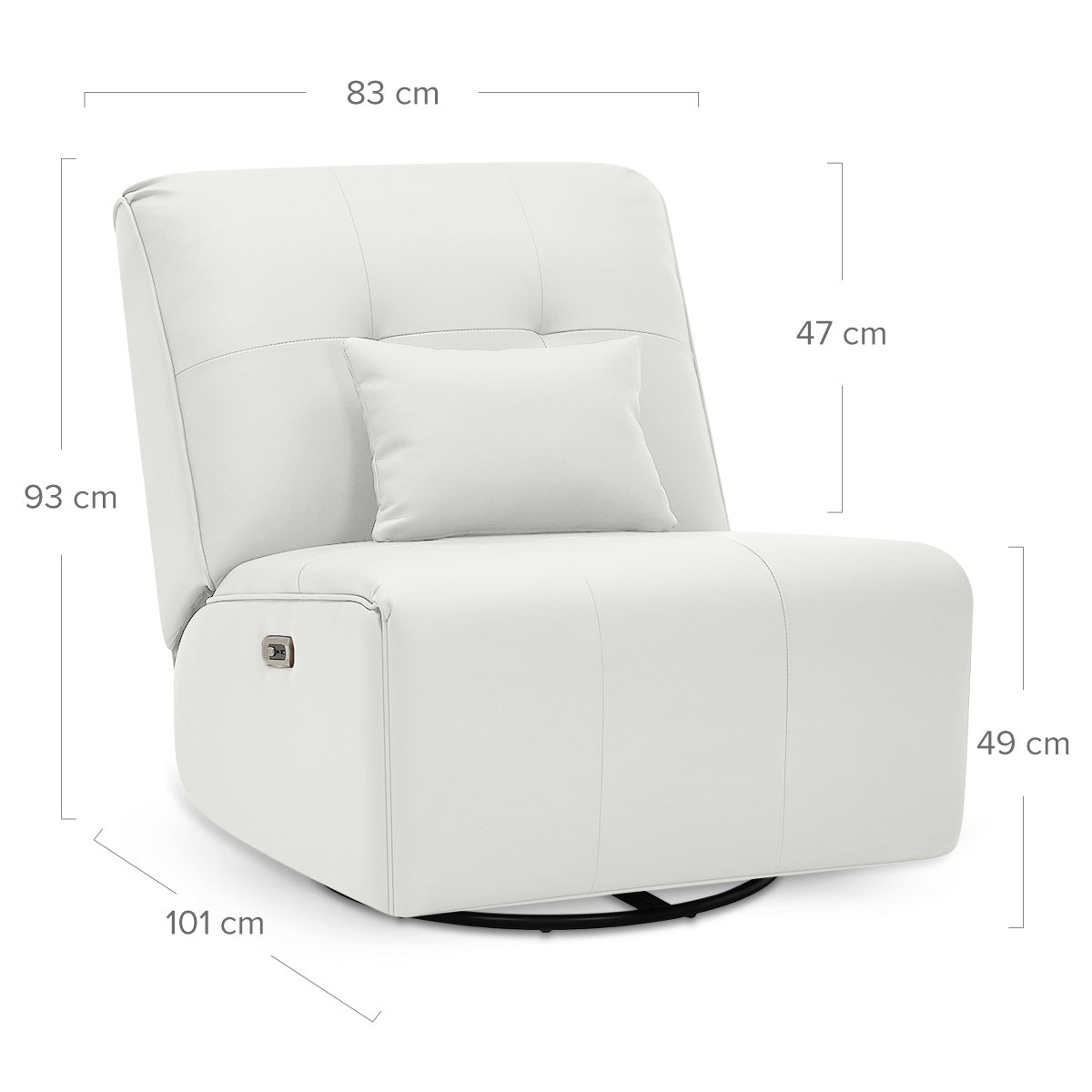 Milton Power Recliner Chair White Eco Leather