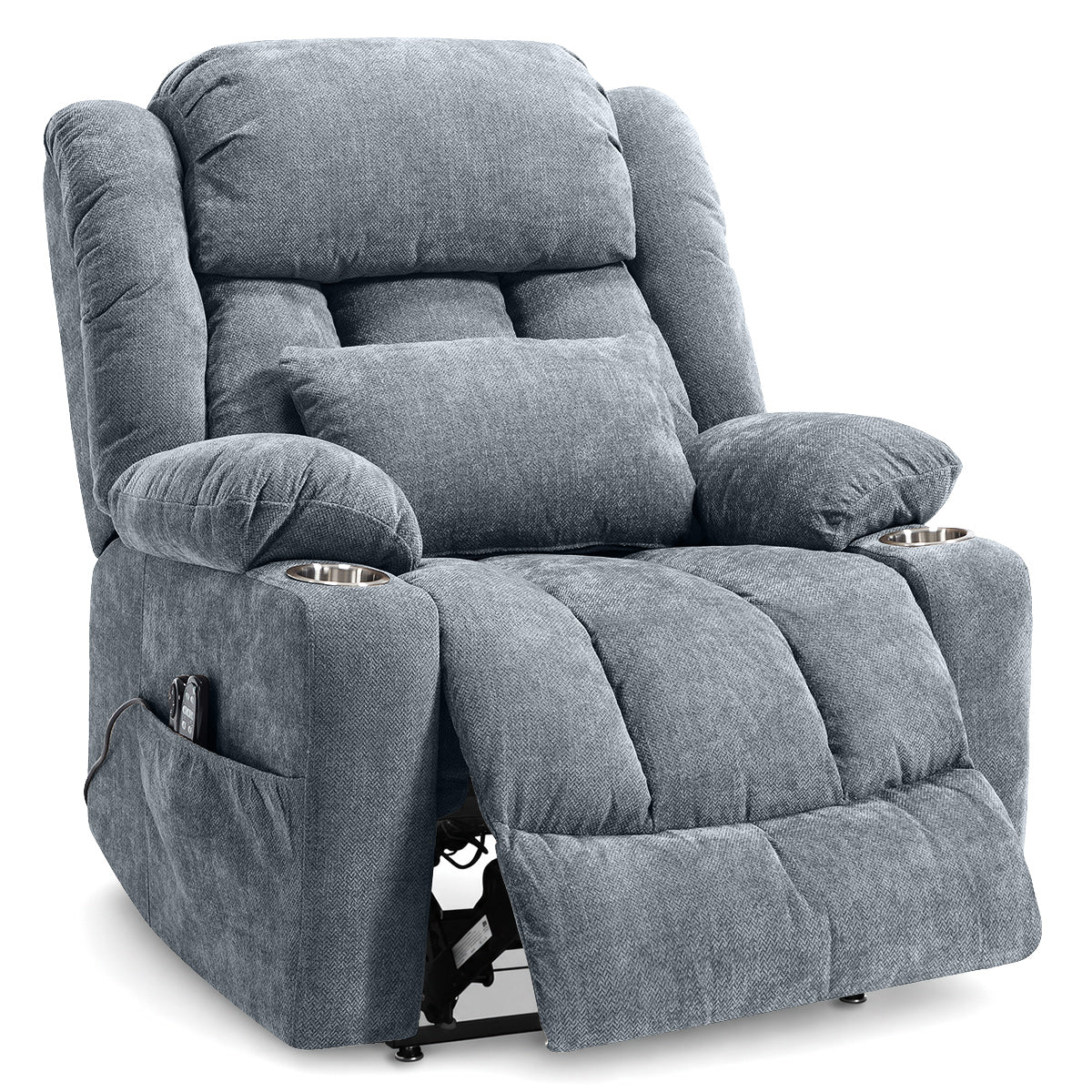 Kendall Riser Recliner Massage Chair Charcoal Fabric