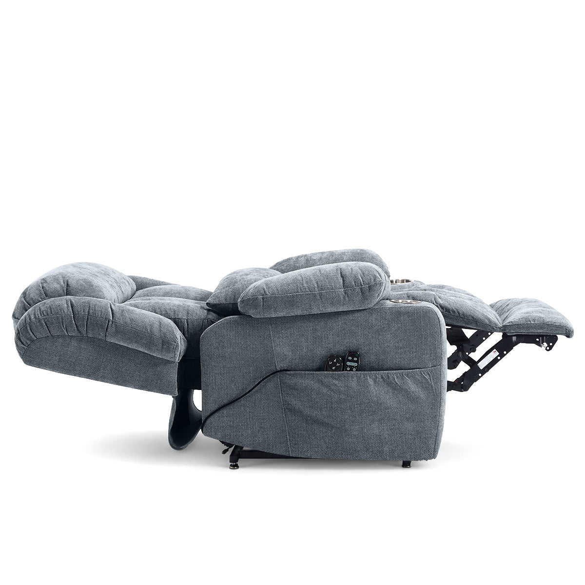 Kendall Riser Recliner Massage Chair Charcoal Fabric