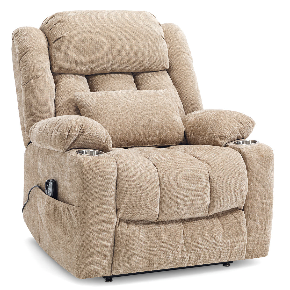 Kendall Riser Recliner Massage Chair Tweed Fabric