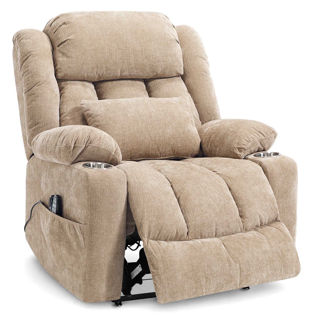 Kendall Riser Recliner Massage Chair Tweed Fabric