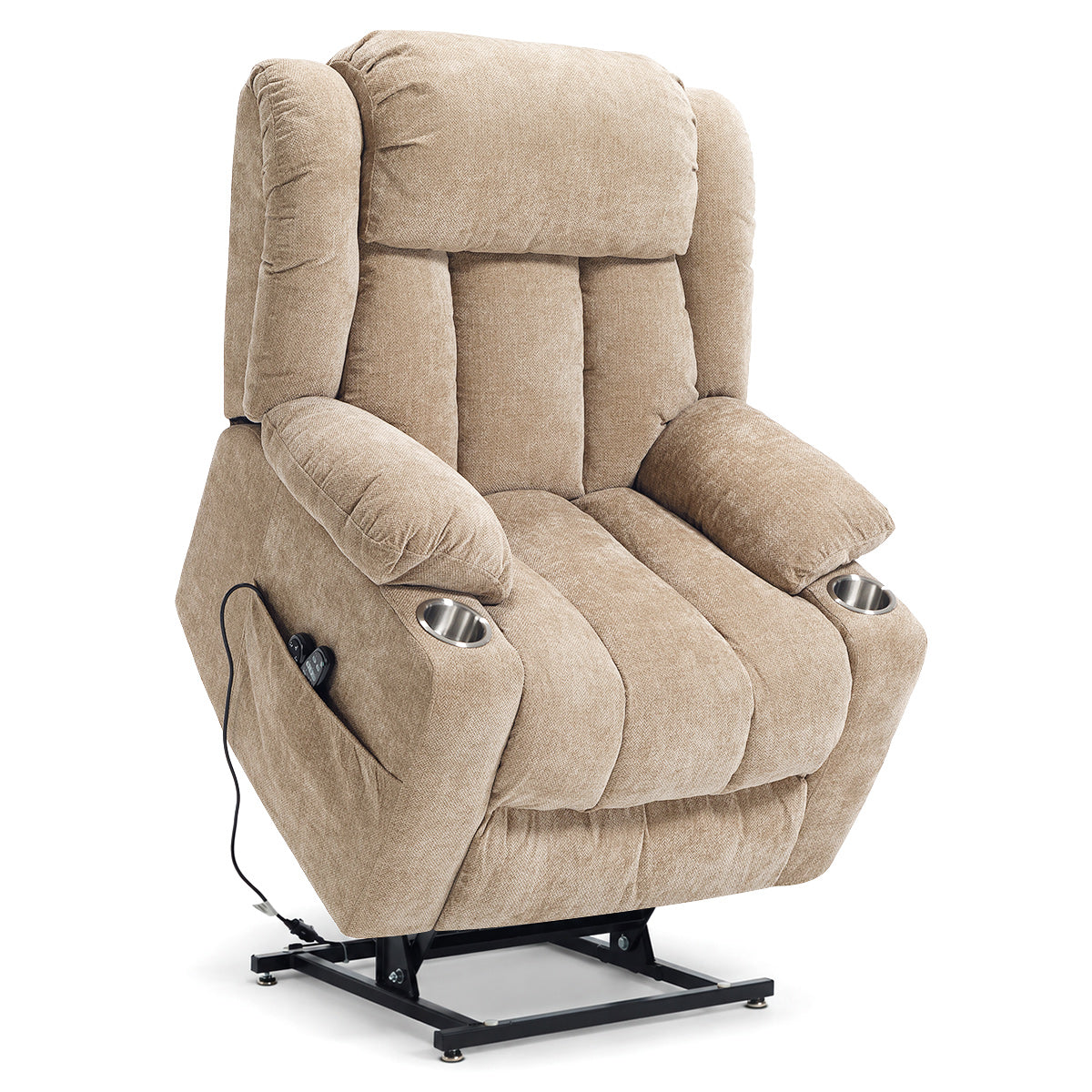 Kendall Riser Recliner Massage Chair Tweed Fabric
