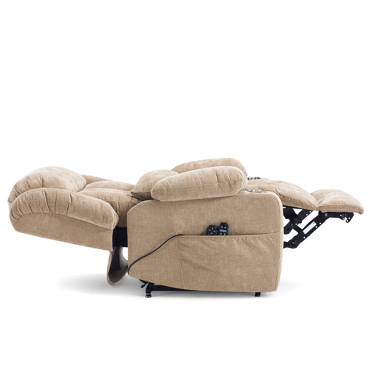 Kendall Riser Recliner Massage Chair Tweed Fabric