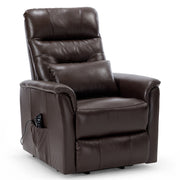 Padstow Brown Real Leather Faced Dual Motor Riser Recliner Chair, Heat & Massage