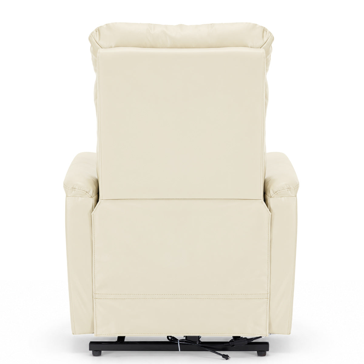 Padstow Cream Real Leather Dual Motor Riser Recliner Chair with Heat & Massage