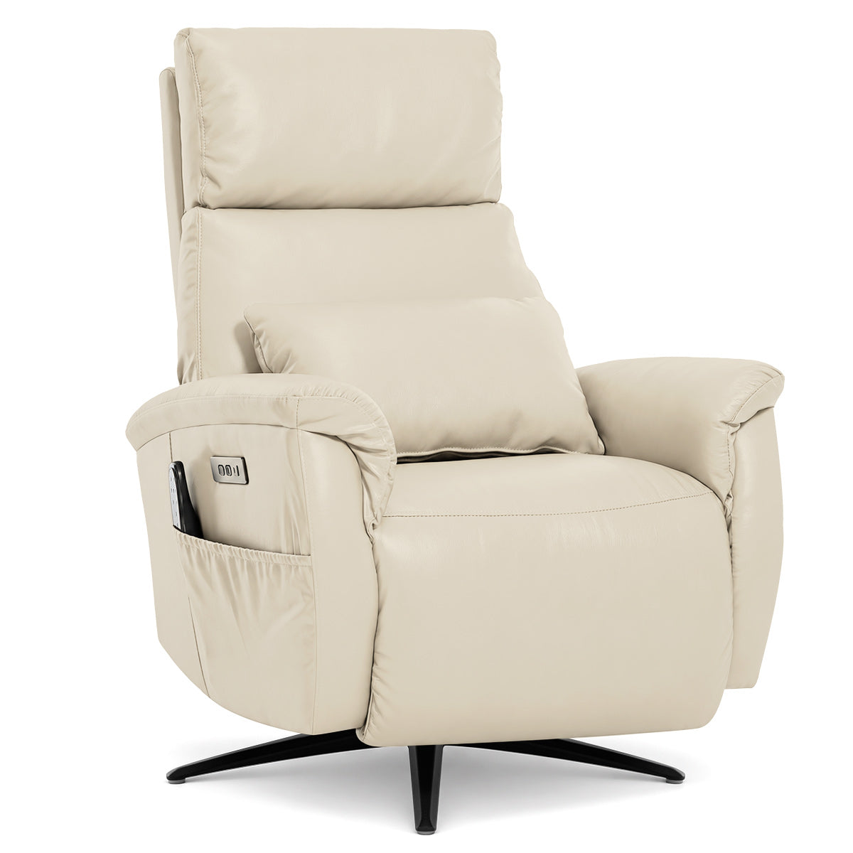 Buxton Recliner Chair Cream Leather