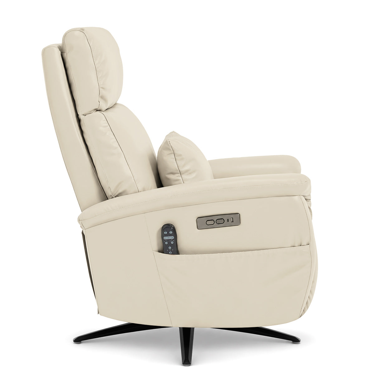 Buxton Recliner Chair Cream Leather