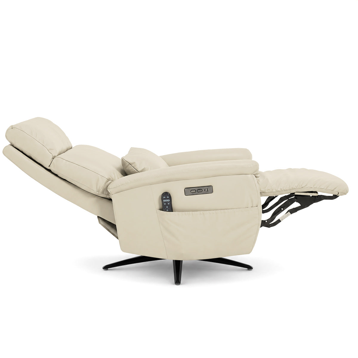 Buxton Recliner Chair Cream Leather