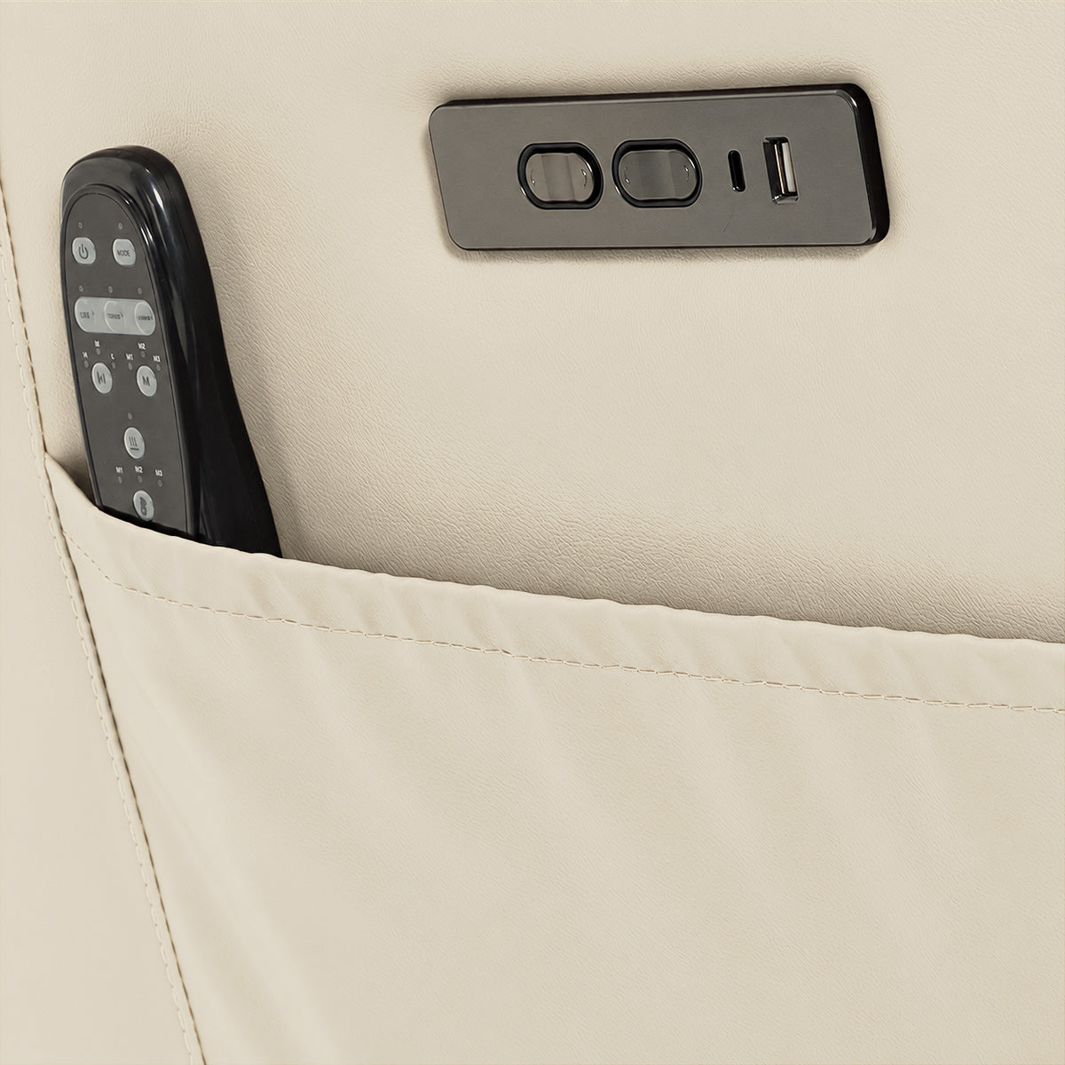 Buxton Recliner Chair Cream Leather