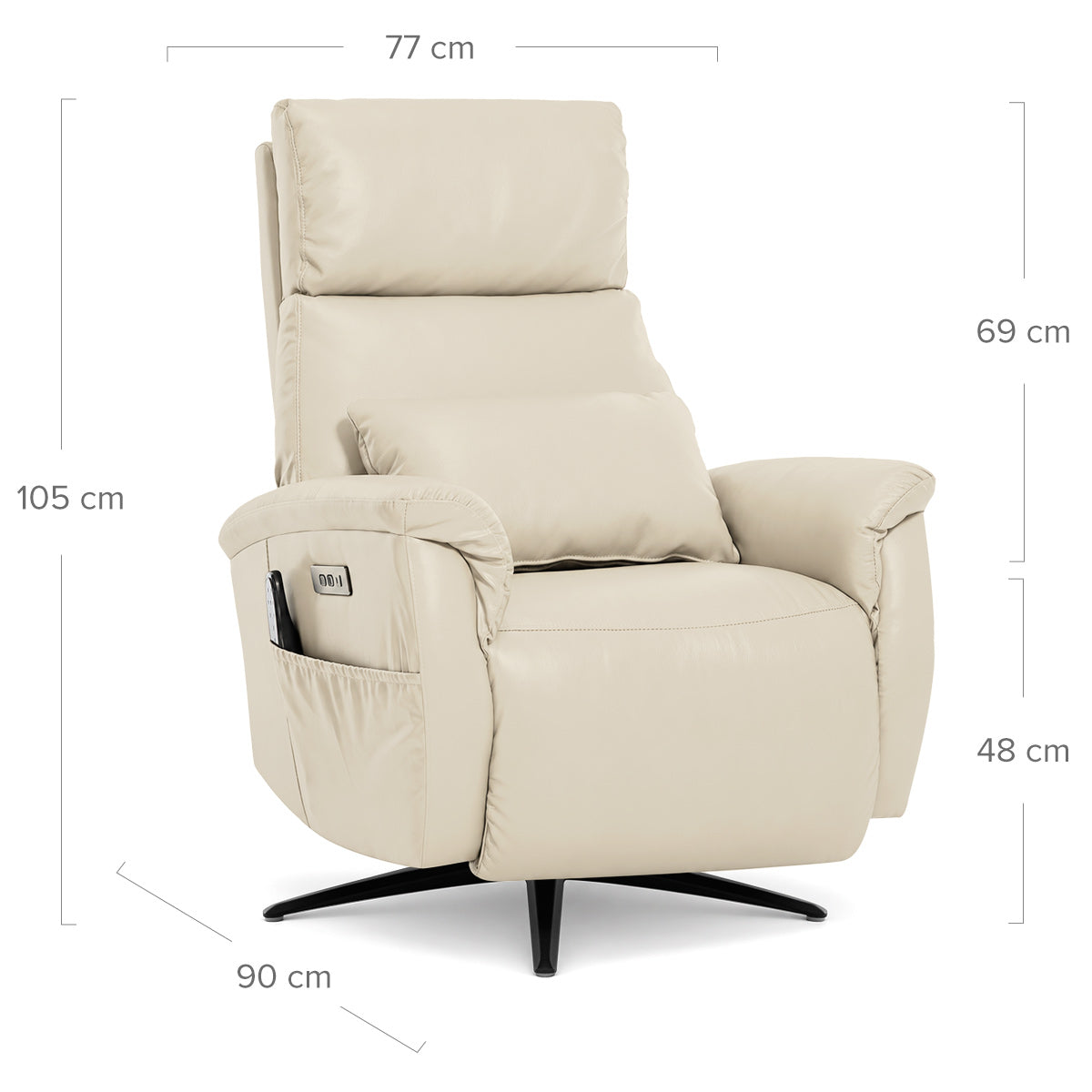 Buxton Recliner Chair Cream Leather