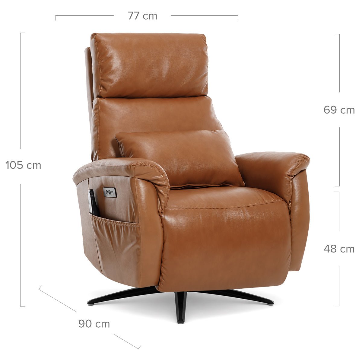 Buxton Recliner Chair Tan Leather