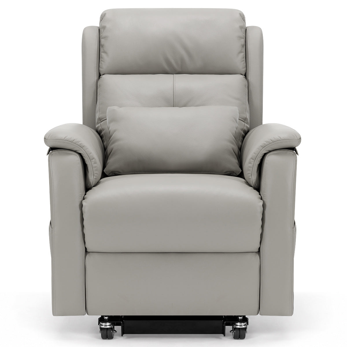 Mayfair Grey Real Leather Faced Triple Motor Riser Recliner Chair with Heat & Massage