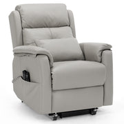 Mayfair Grey Real Leather Faced Triple Motor Riser Recliner Chair with Heat & Massage