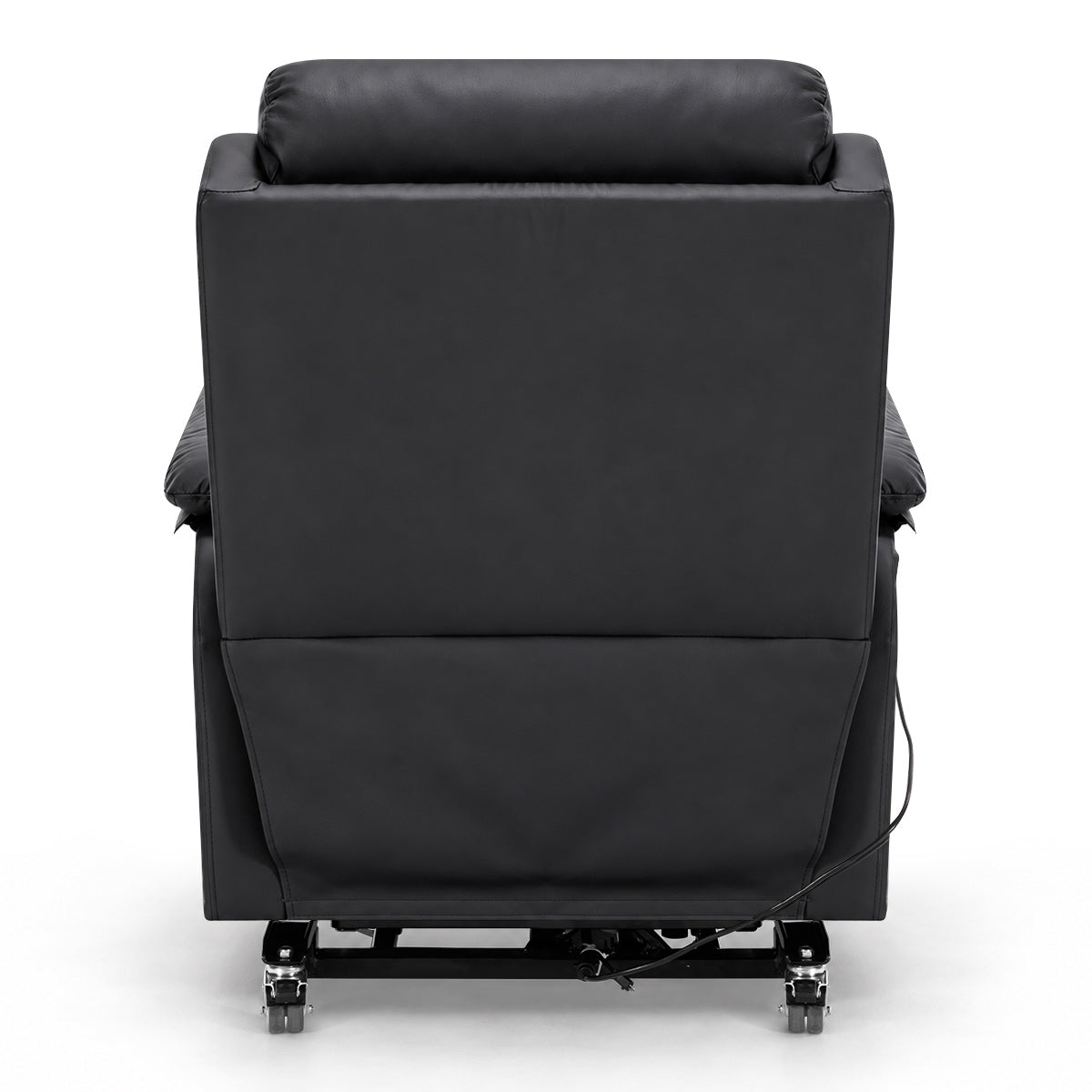 Mayfair Black Real Leather Faced Triple Motor Riser Recliner Chair with Heat & Massage