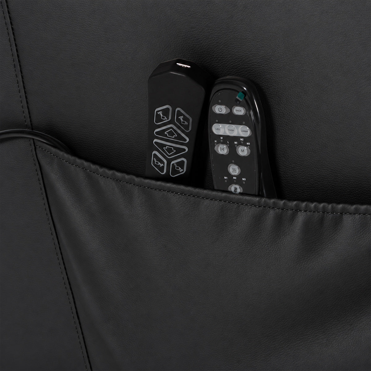 Mayfair Black Real Leather Faced Triple Motor Riser Recliner Chair with Heat & Massage