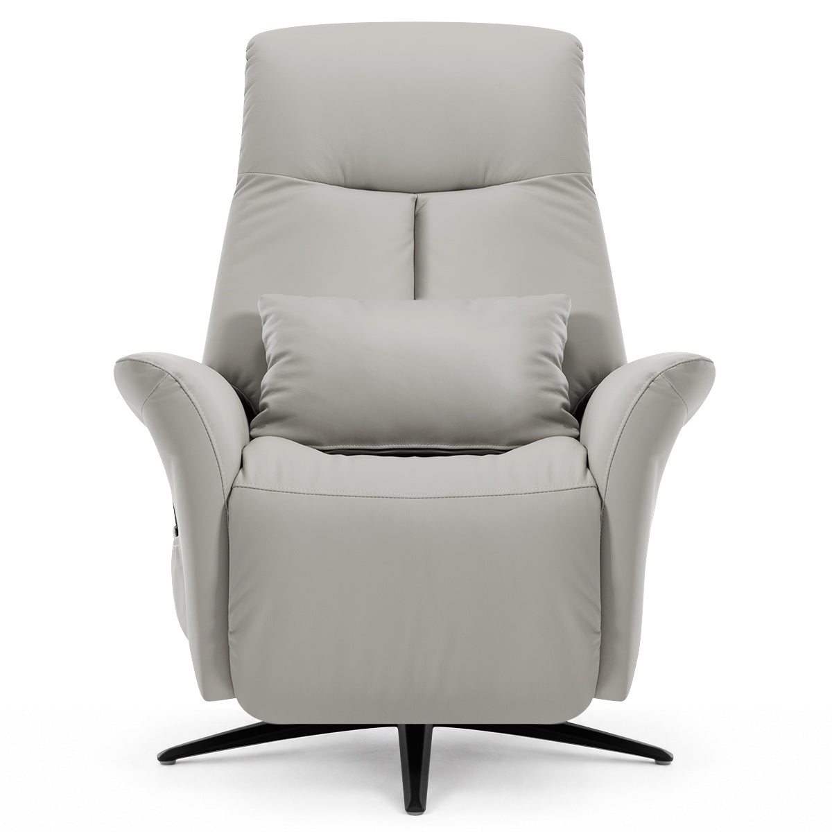 Radley Grey Real Leather Faced Pocket Sprung Swivel Recliner Chair with Heat & Massage