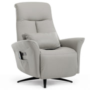 Radley Grey Real Leather Faced Pocket Sprung Swivel Recliner Chair with Heat & Massage