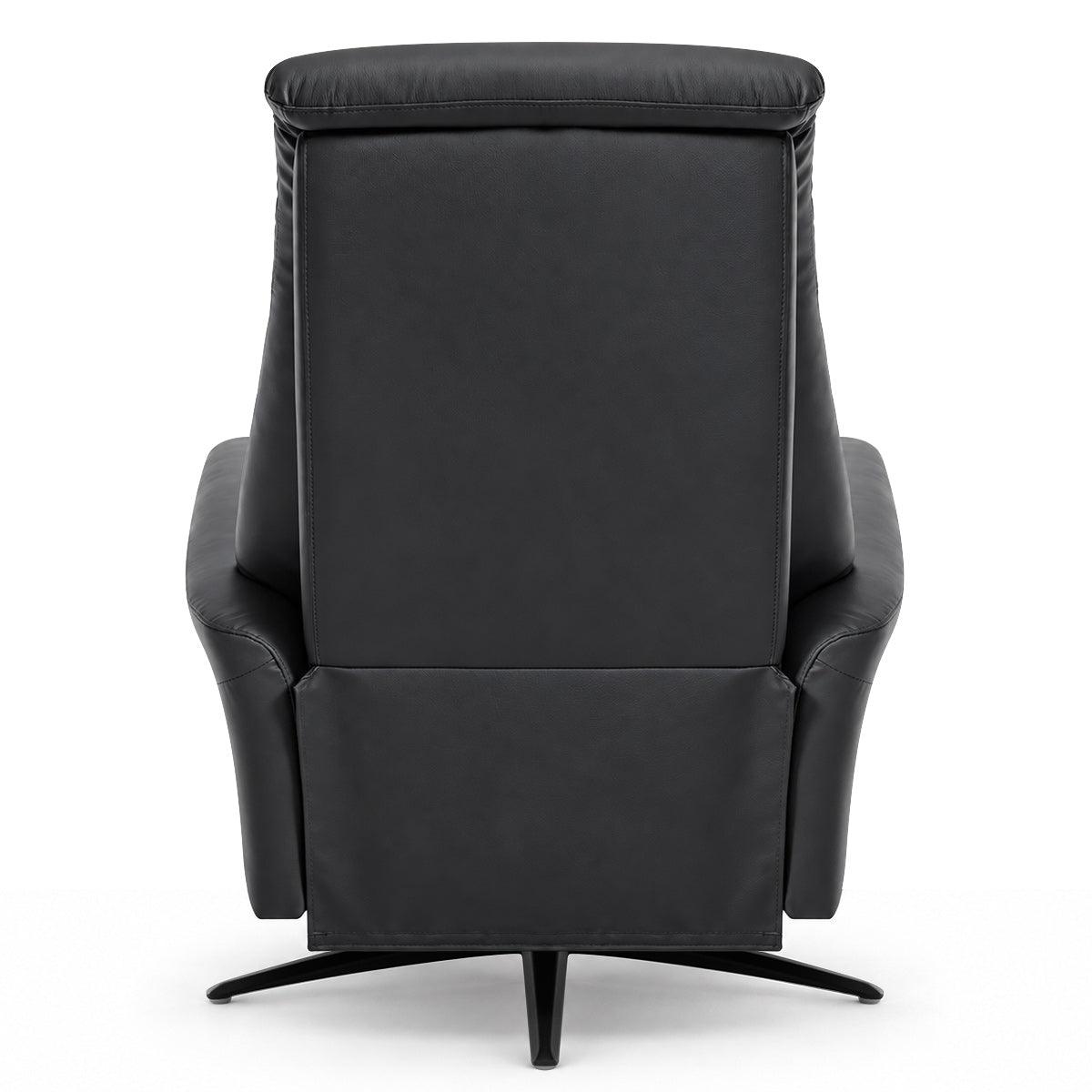 Radley Black Real Leather Faced Pocket Sprung Swivel Recliner Chair with Heat & Massage