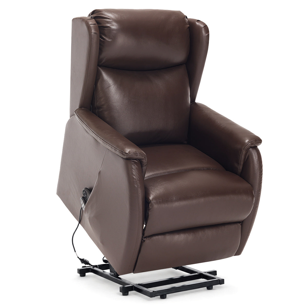 Fenton Riser Recliner Massage Chair Brown Leather
