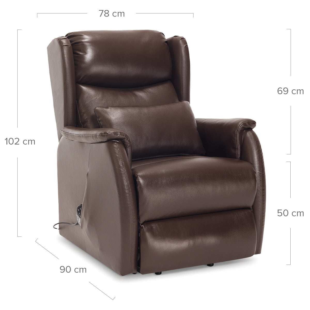 Fenton Riser Recliner Massage Chair Brown Leather