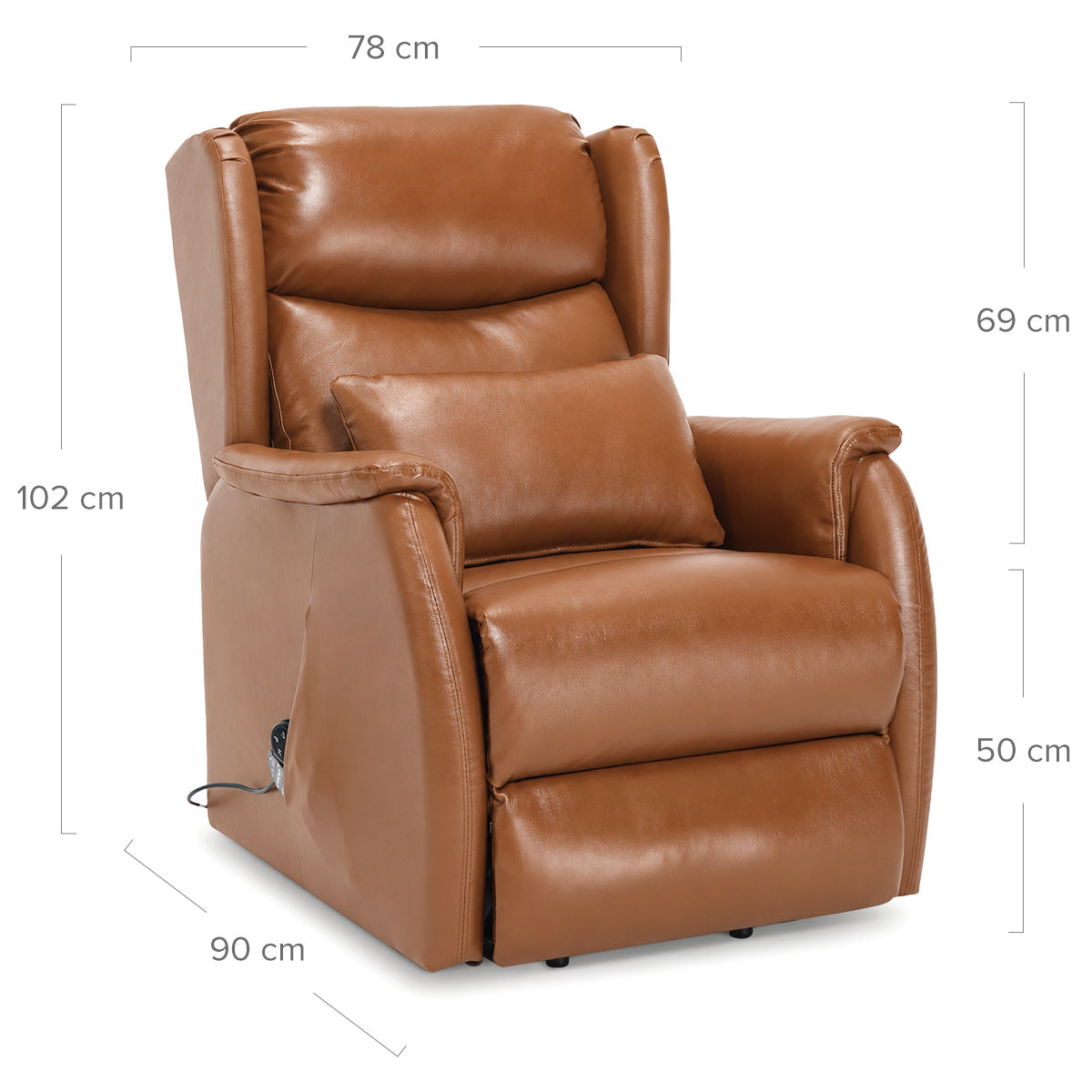 Fenton Riser Recliner Massage Chair Tan Leather