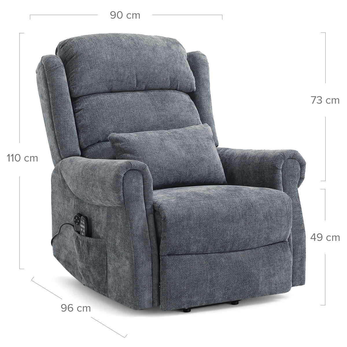 Marlow Riser Recliner Massage Chair Charcoal Fabric