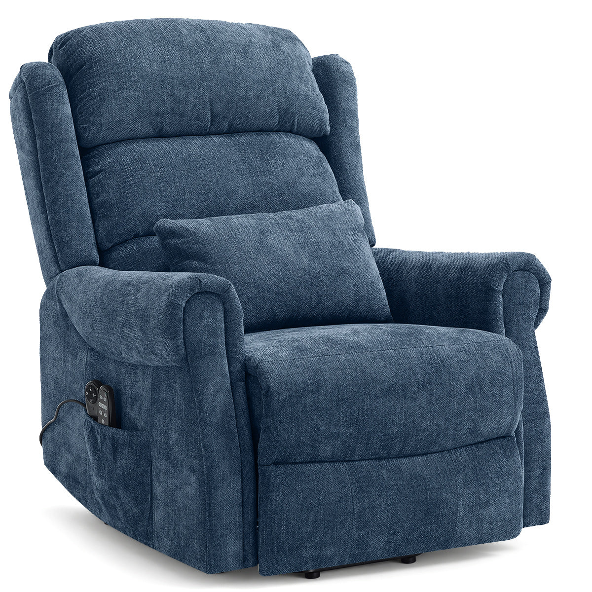 Marlow Riser Recliner Massage Chair Blue Fabric