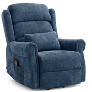 Marlow Riser Recliner Massage Chair Blue Fabric