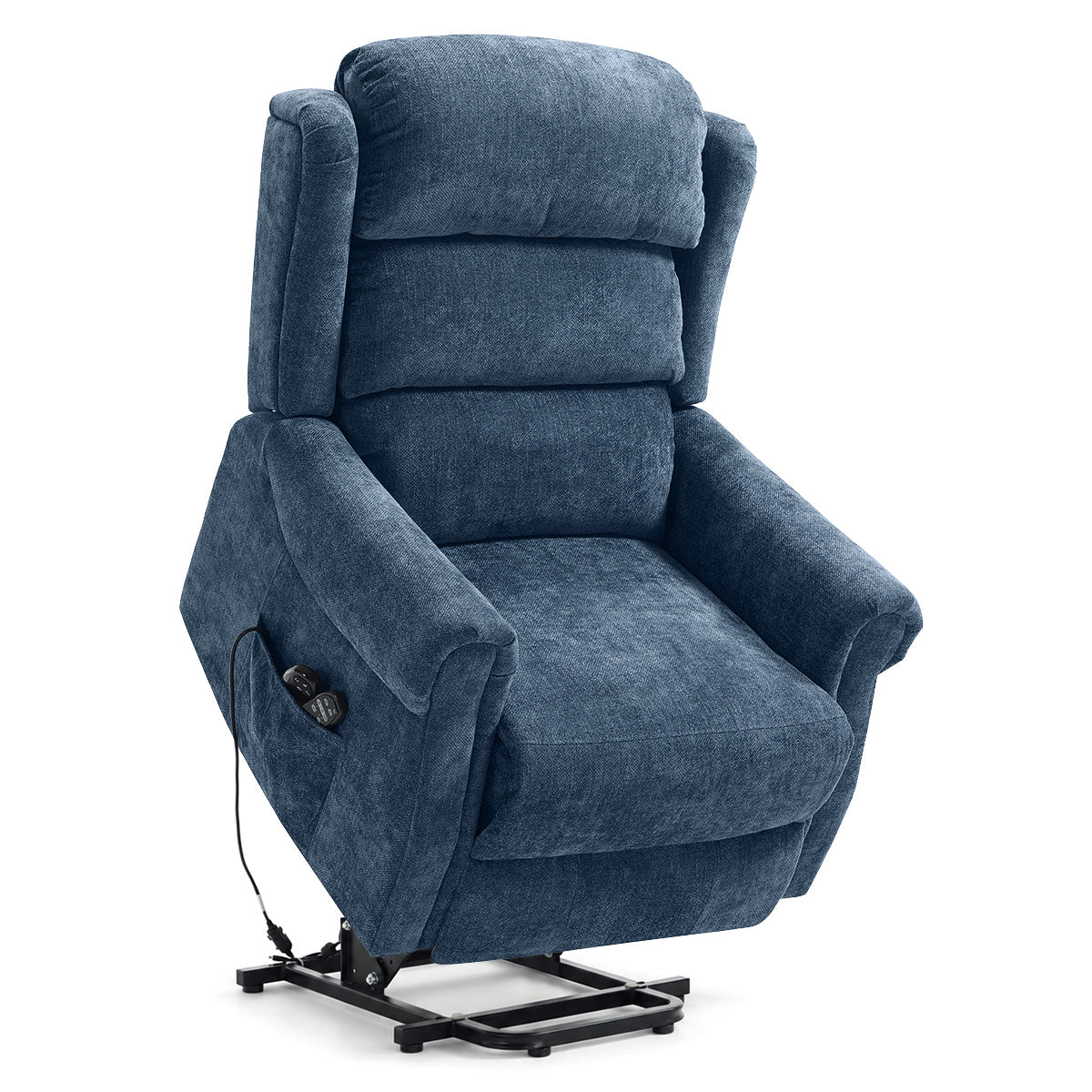 Marlow Riser Recliner Massage Chair Blue Fabric