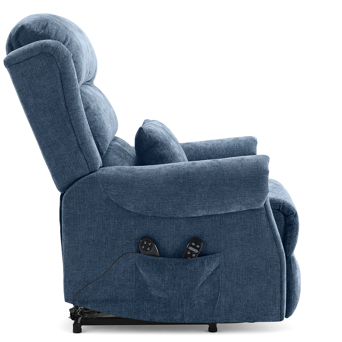 Marlow Riser Recliner Massage Chair Blue Fabric