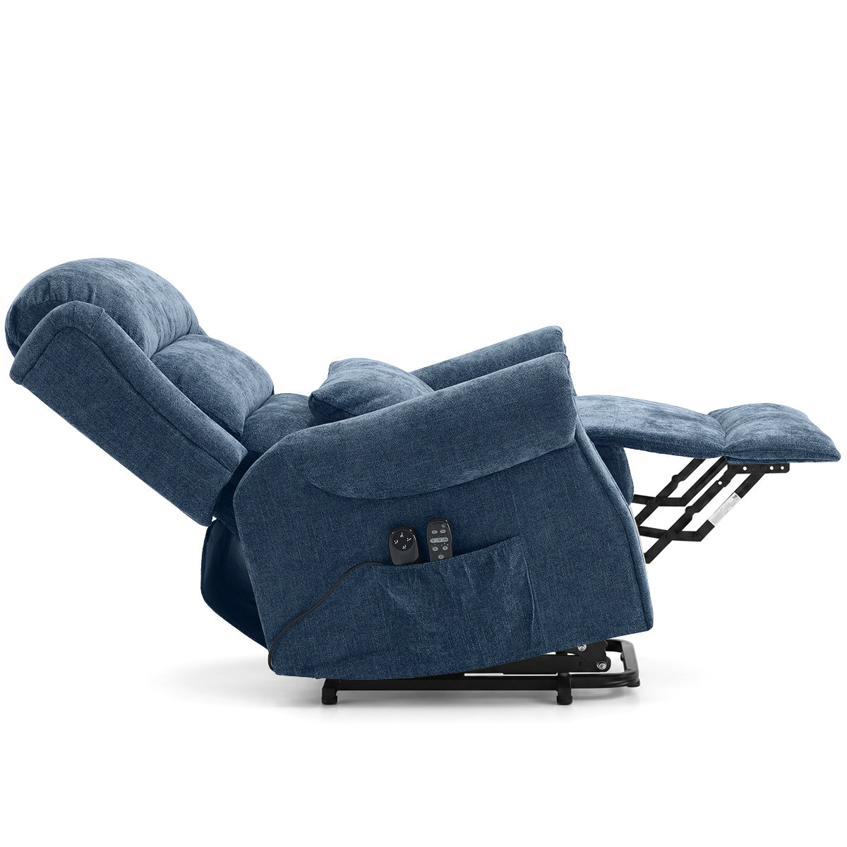 Marlow Riser Recliner Massage Chair Blue Fabric