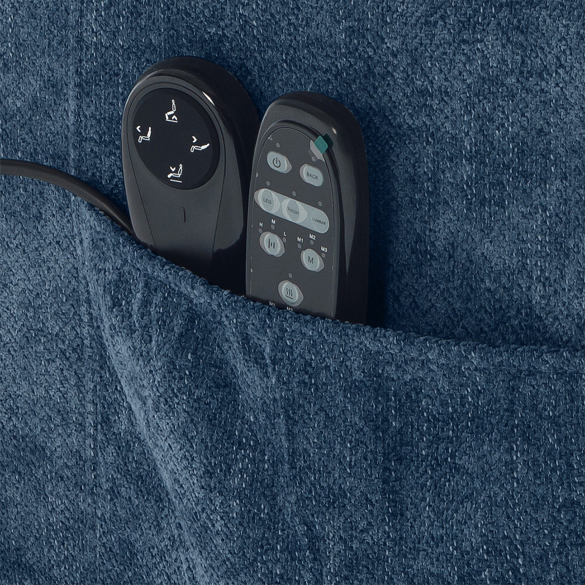 Marlow Riser Recliner Massage Chair Blue Fabric