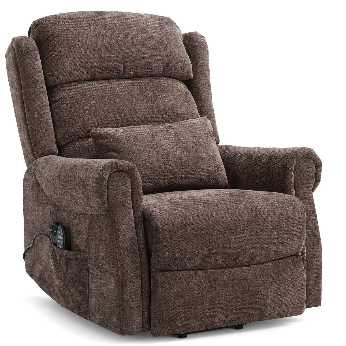 Marlow Riser Recliner Massage Chair Brown Fabric