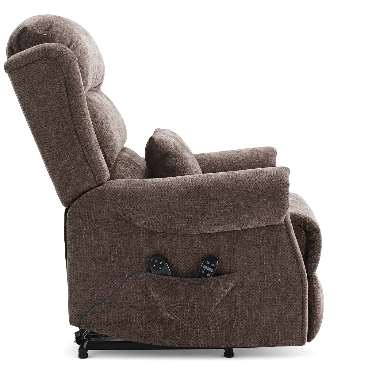 Marlow Riser Recliner Massage Chair Brown Fabric