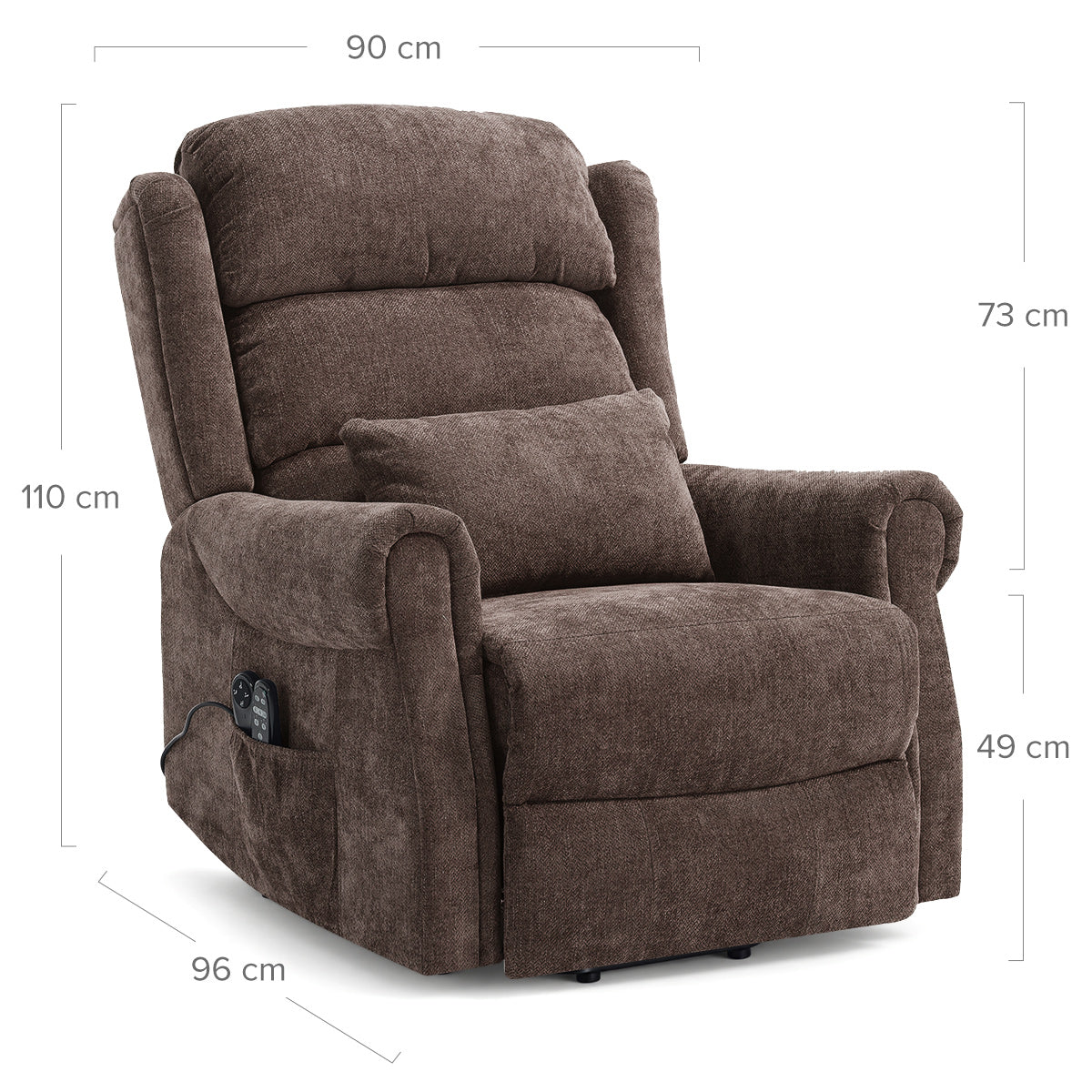 Marlow Riser Recliner Massage Chair Brown Fabric
