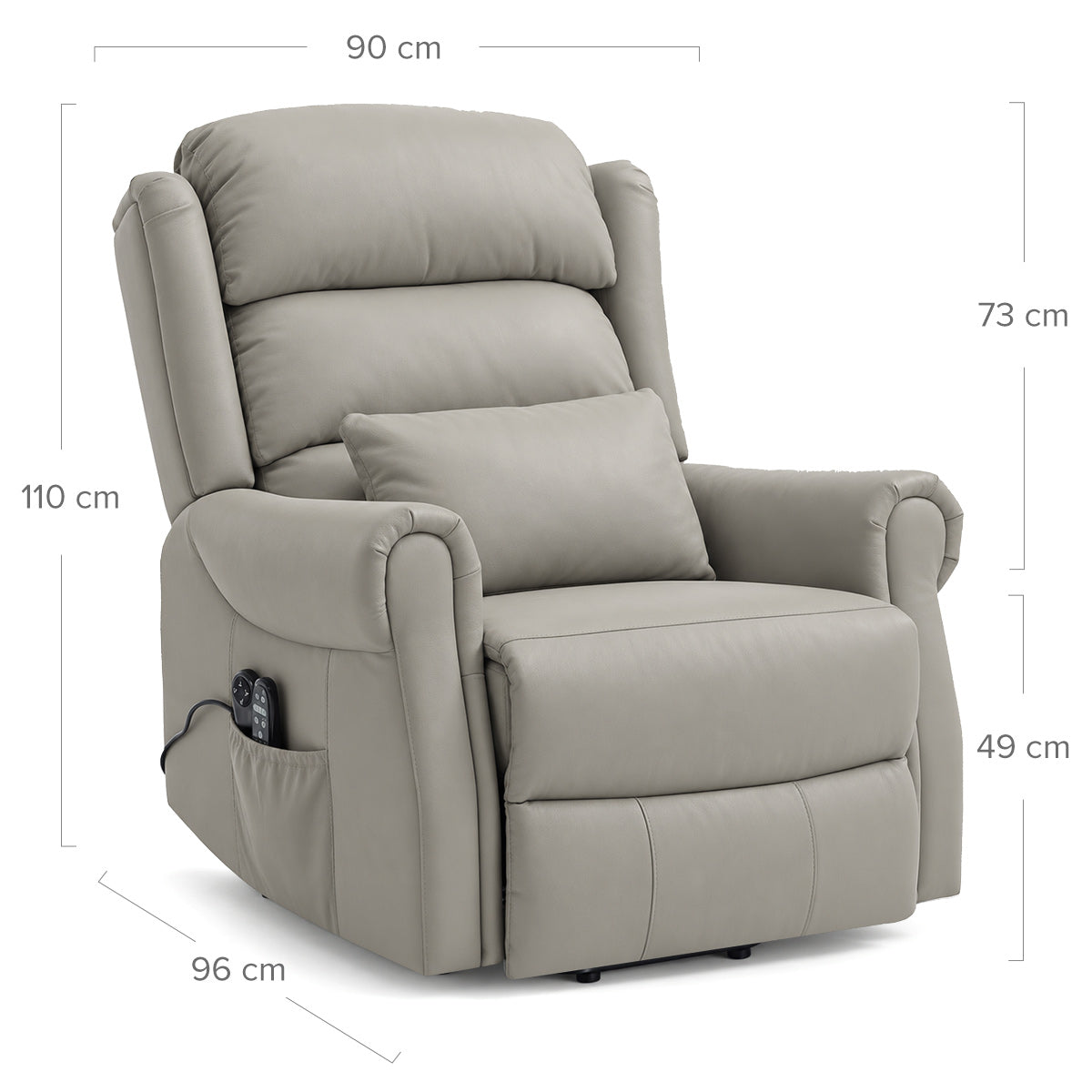 Marlow Riser Recliner Massage Chair Grey Leather