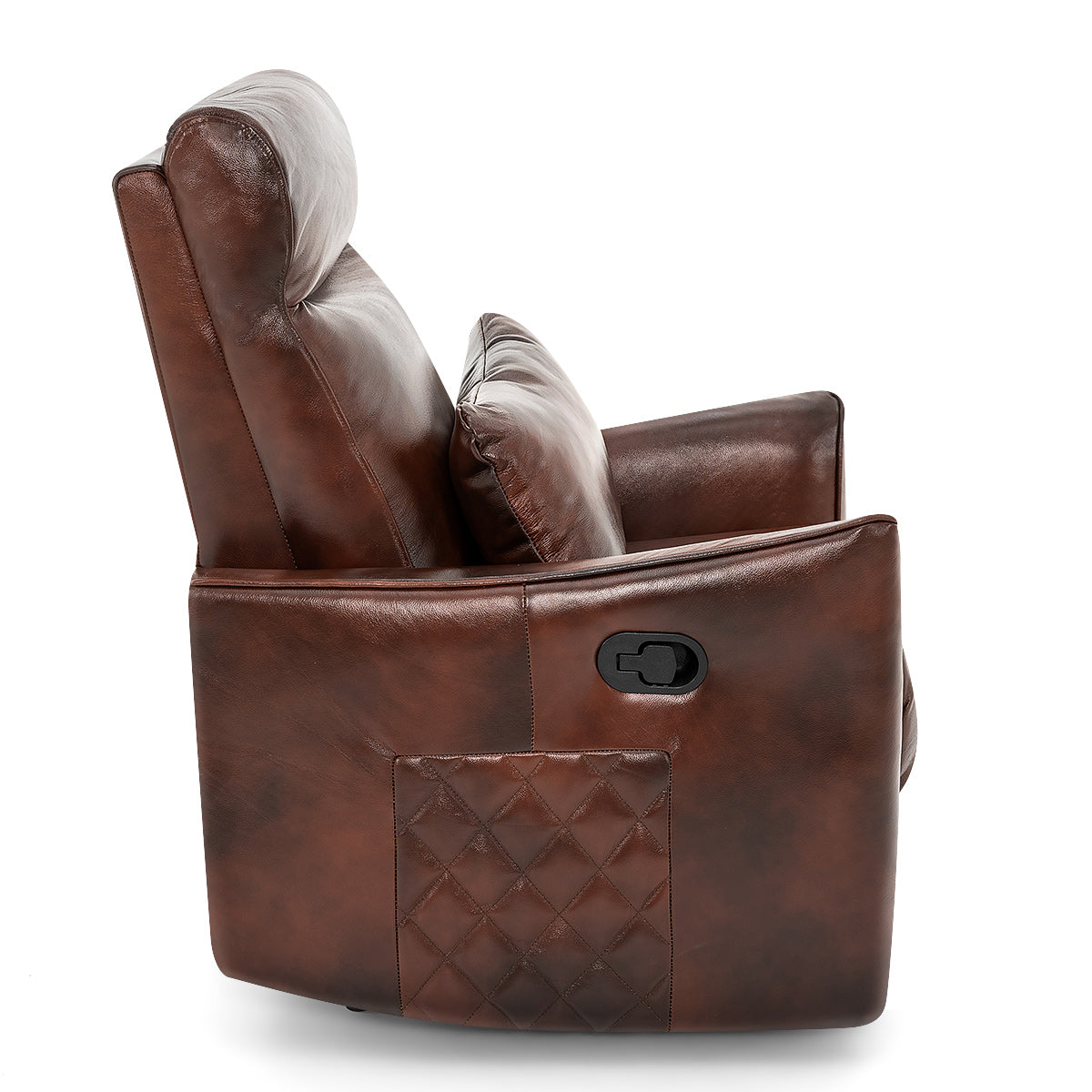 Salisbury Recliner Chair Brown Real Leather