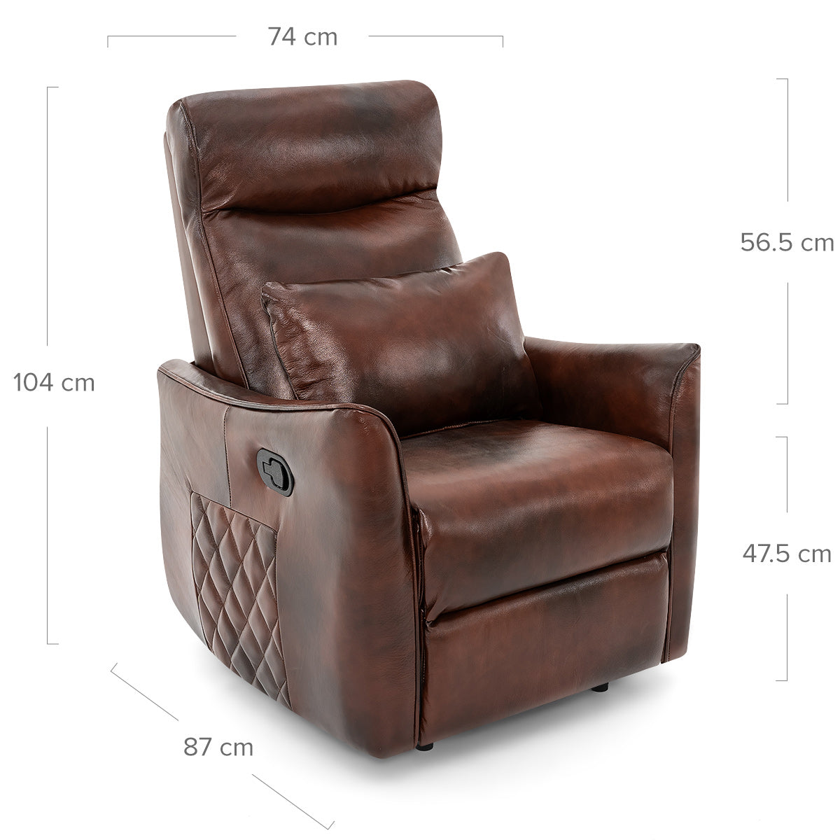 Salisbury Recliner Chair Brown Real Leather