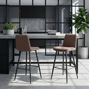 Abi Bar Stool Brown Fabric