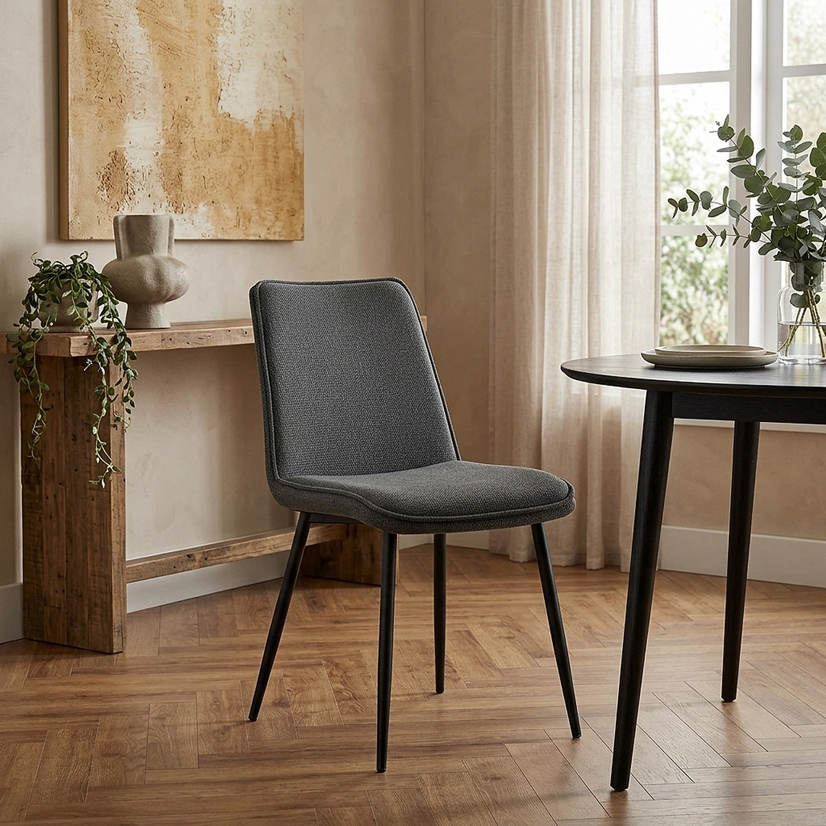 Abi Dining Chair Charcoal Fabric